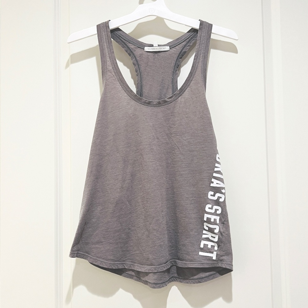 Victoria's Secret Sport Tank Top Size M gray Racerback Activewear Athleisure